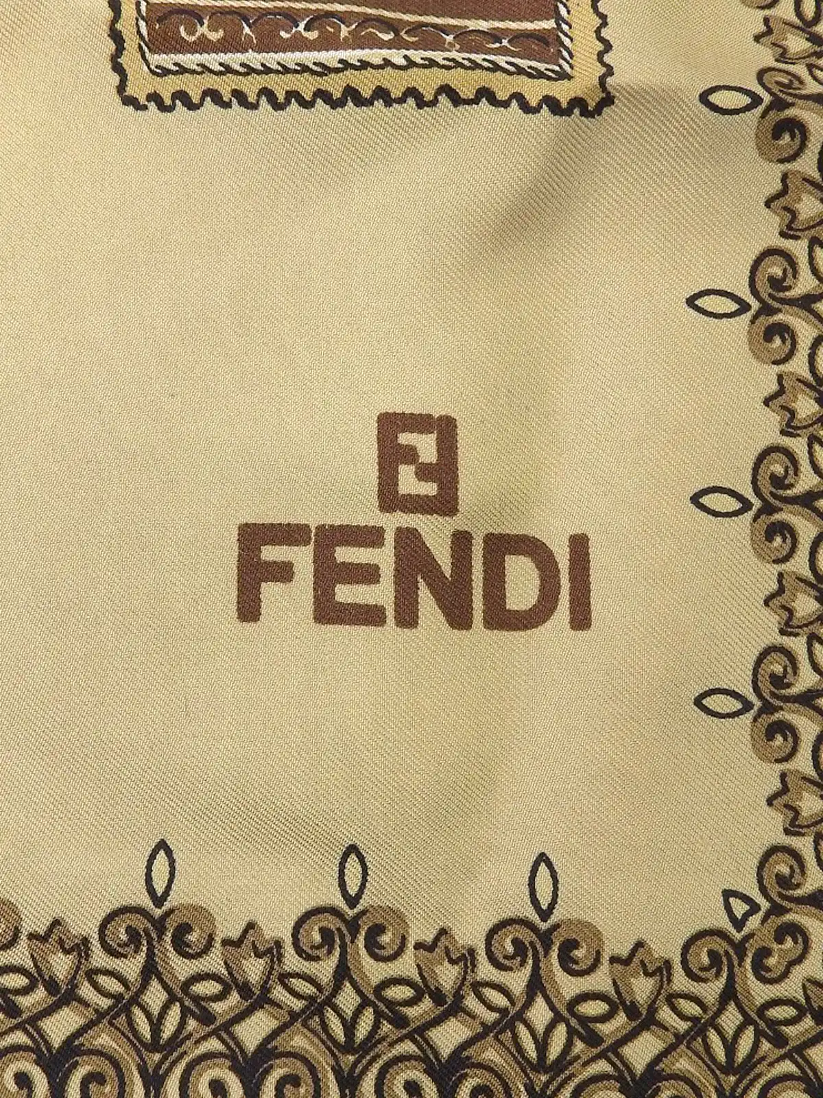 FENDI デザインパターンスカーフ ブラウン｜VINTAGE QOO TOKYO