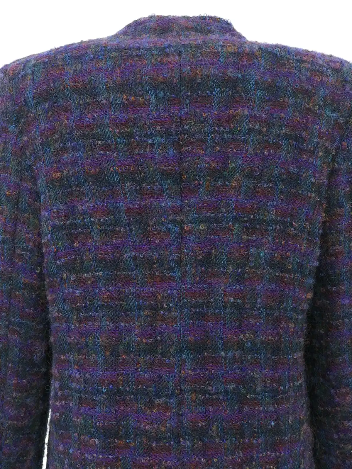 極美品！シャネル ヴィンテージチェスターコート シルク100%希少XLパープル CHANEL 1997年製 CCマークボタンツイードジャケット パープル