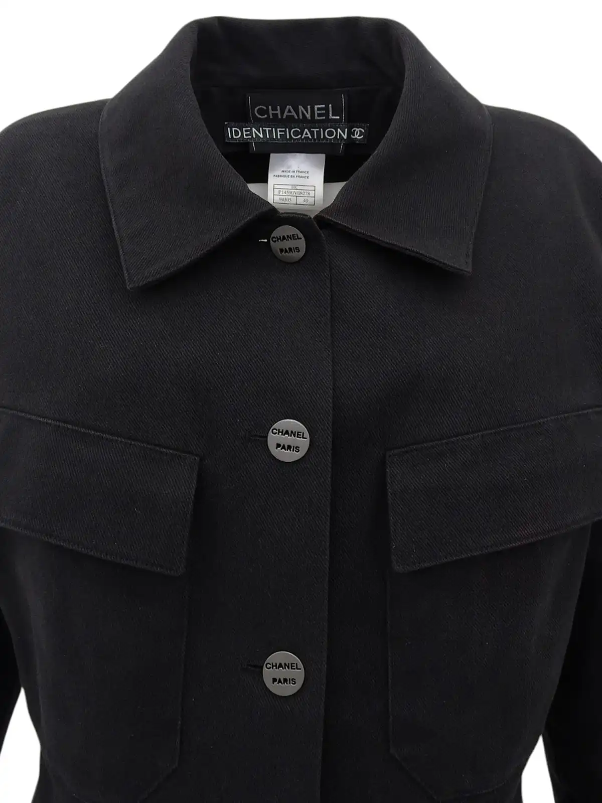 ビンテージシャネル長めジャケット シャネル ヴィンテージ ジャケット CHANEL ブラック ウール100