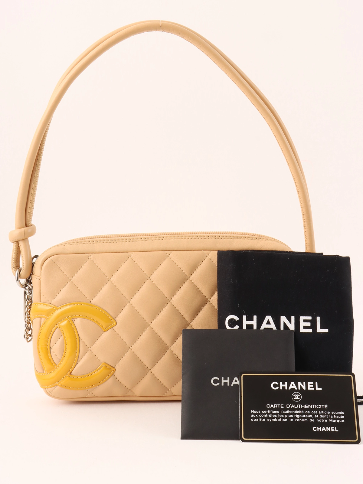 CHANEL 2005年頃製 カンボンショルダーバッグ ベージュ