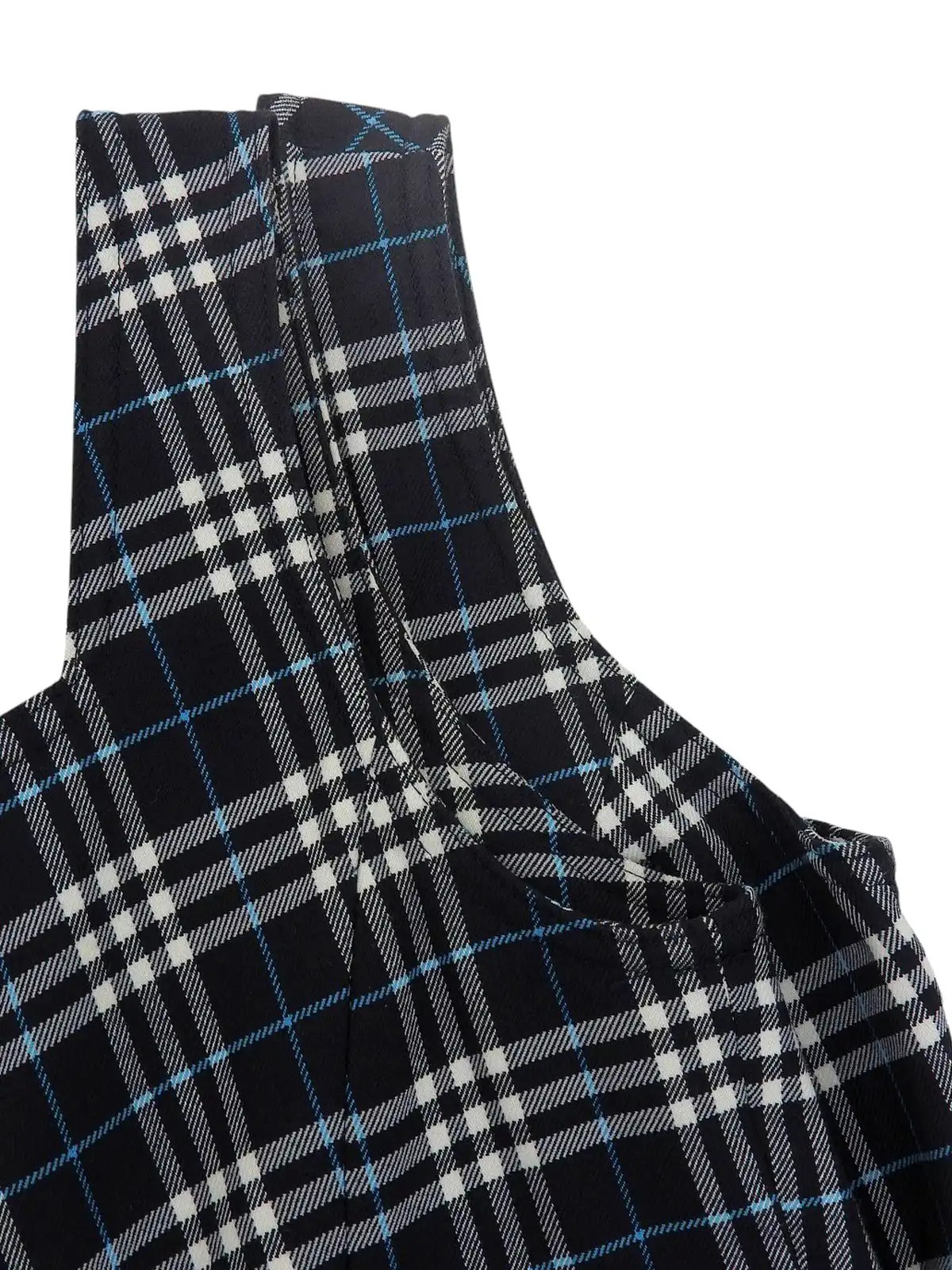 BURBERRY チェックパターンロゴボタンノースリーブワンピース