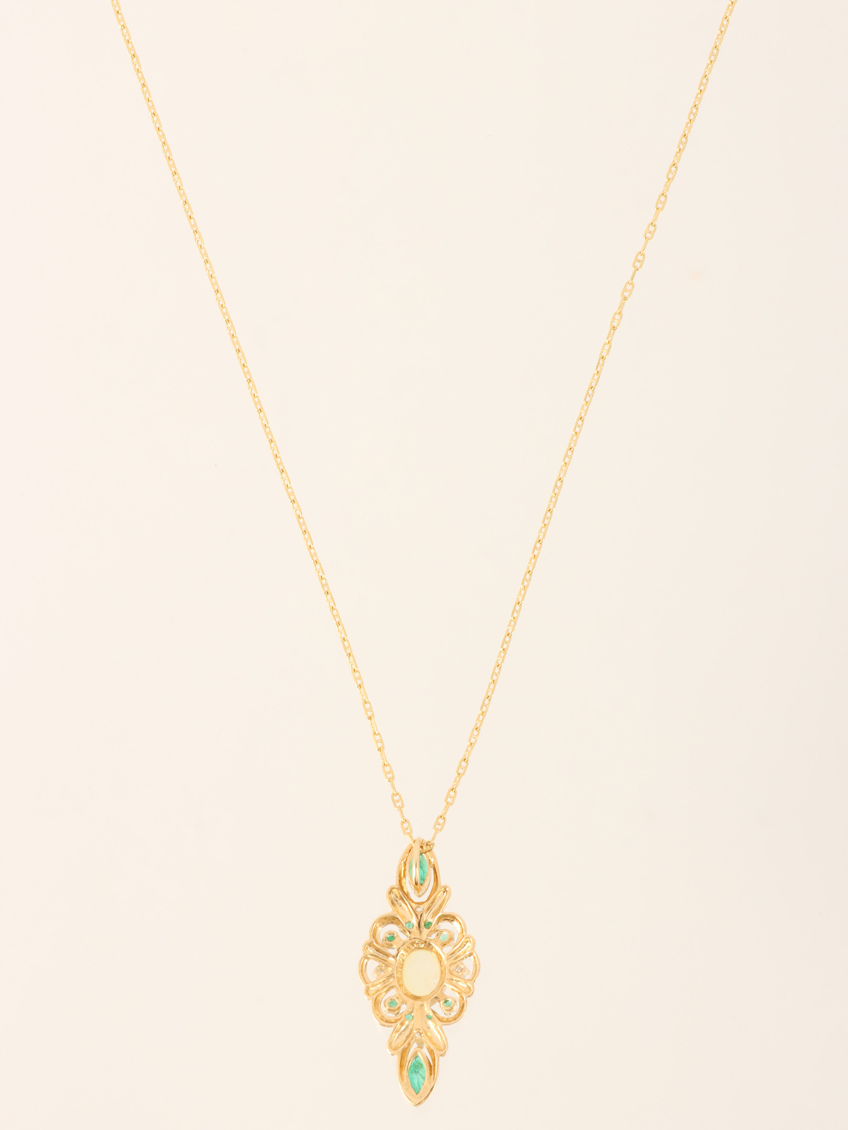 超貴重！ヴィンテージ未使用品　バッターニエ　トルコ直輸入 Selection Jewelry 18Kオパールデザインネックレス ゴールド