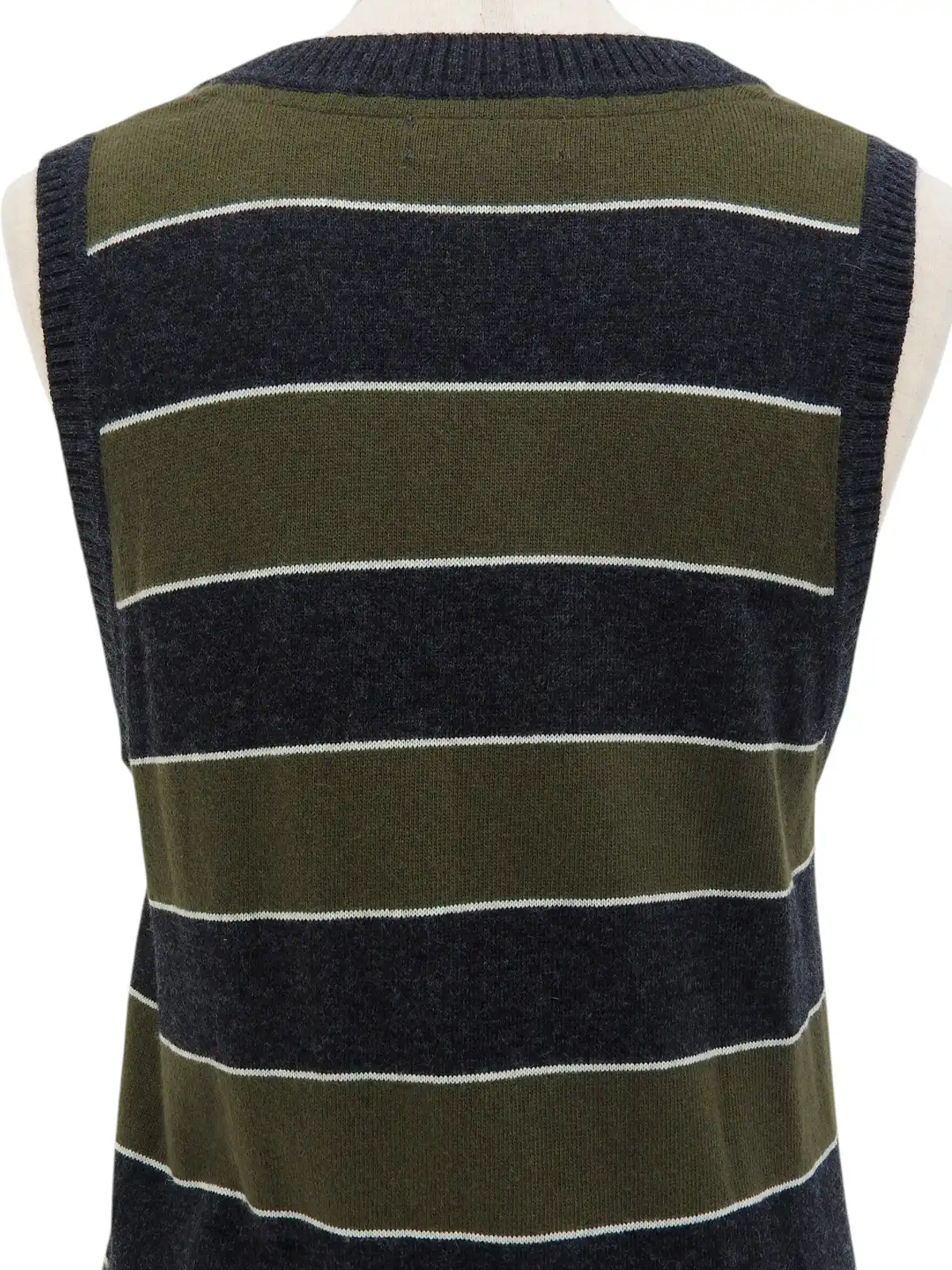 BURBERRY ボーダーパターンロゴ刺繍ニットベスト