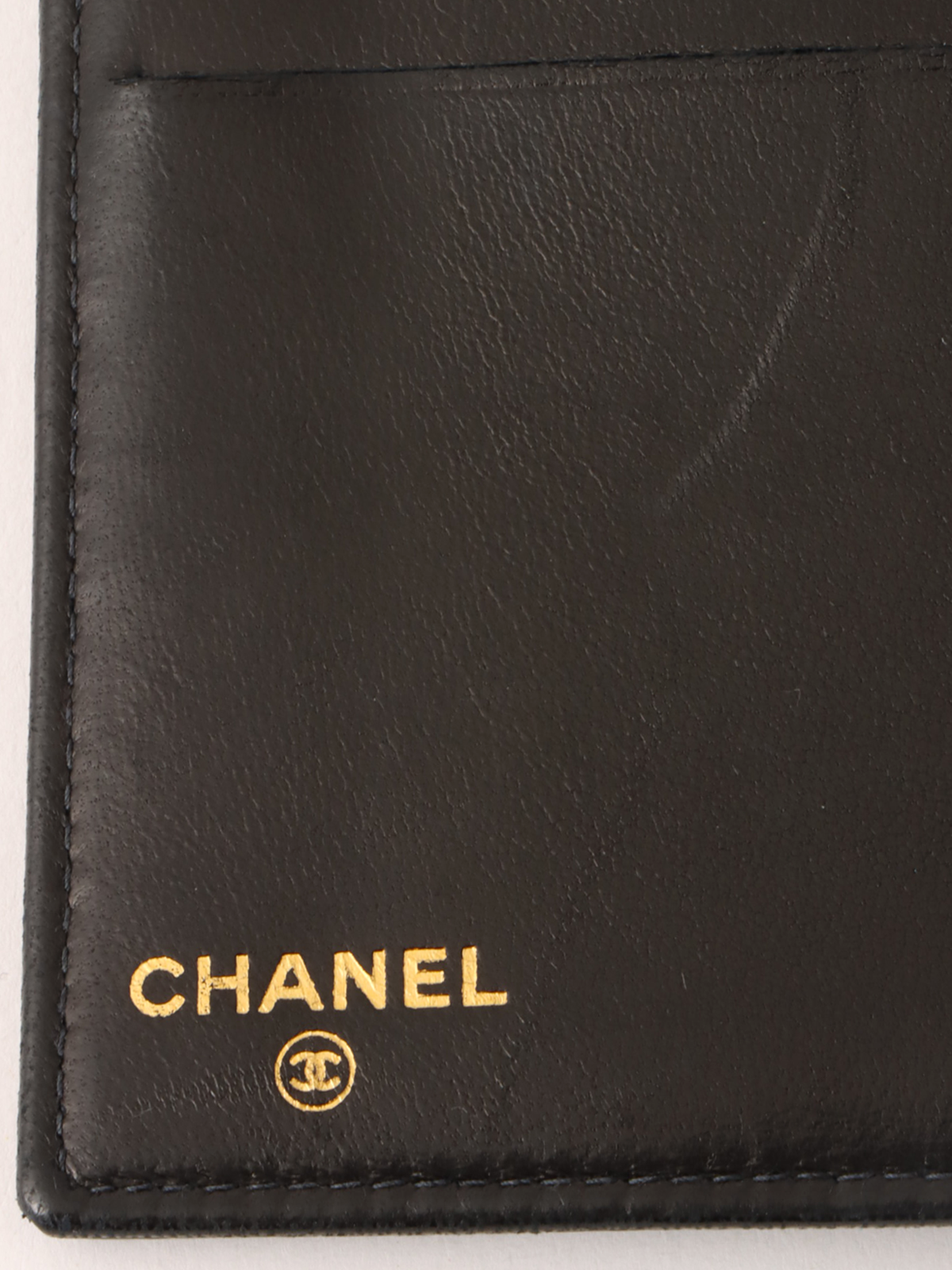 CHANEL 2000年頃製 キャビアスキンCCマークステッチロング