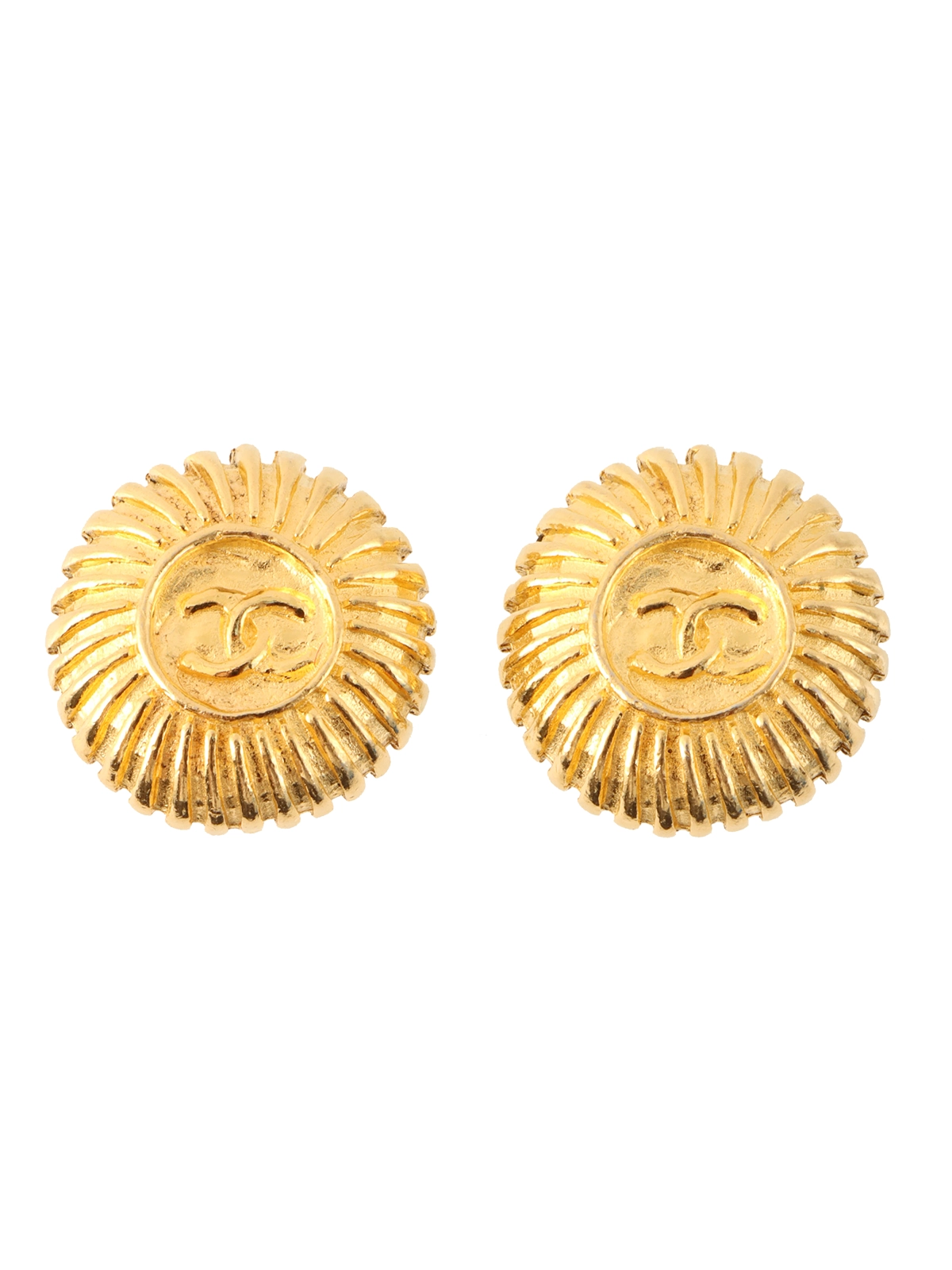 CHANEL ラウンドCCマークイヤリング ゴールド｜VINTAGE QOO