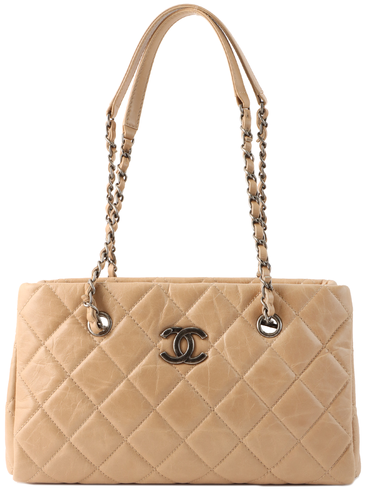 CHANEL 2014年頃製 マトラッセステッチCCマークプレートチェーン