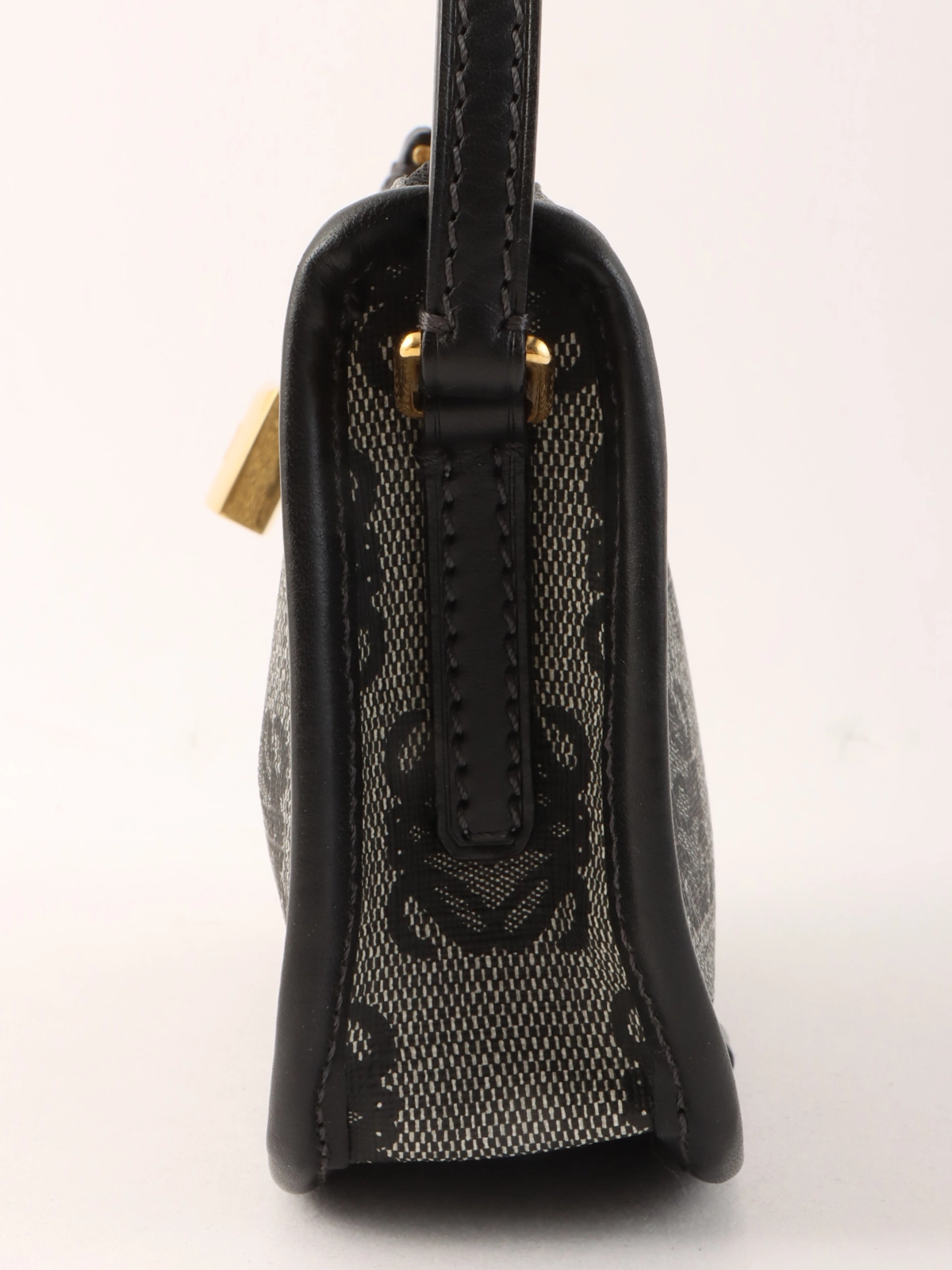 LOEWE アナグラムパターンミニハンドバッグ グレー／ブラック