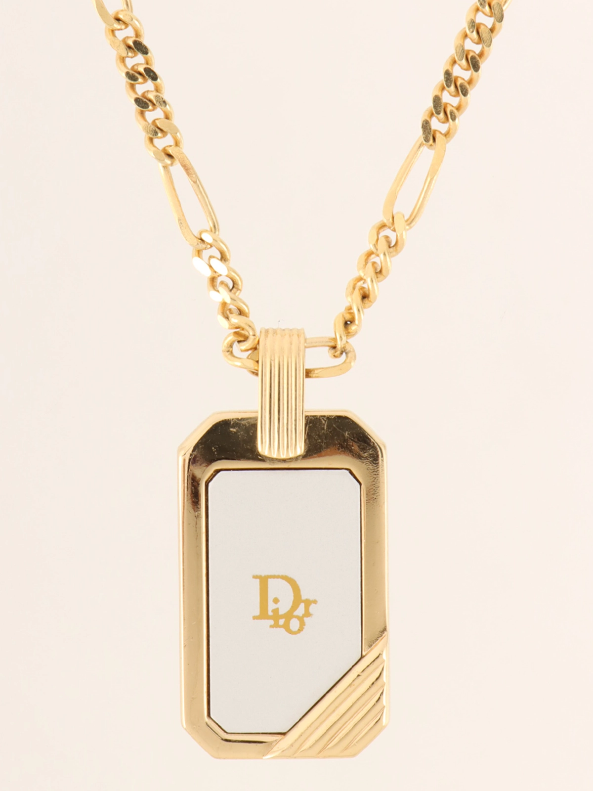 通販サイト一覧 DIOR ロゴプレートネックレス ゴールド｜VINTAGE QOO TOKYO アクセサリー