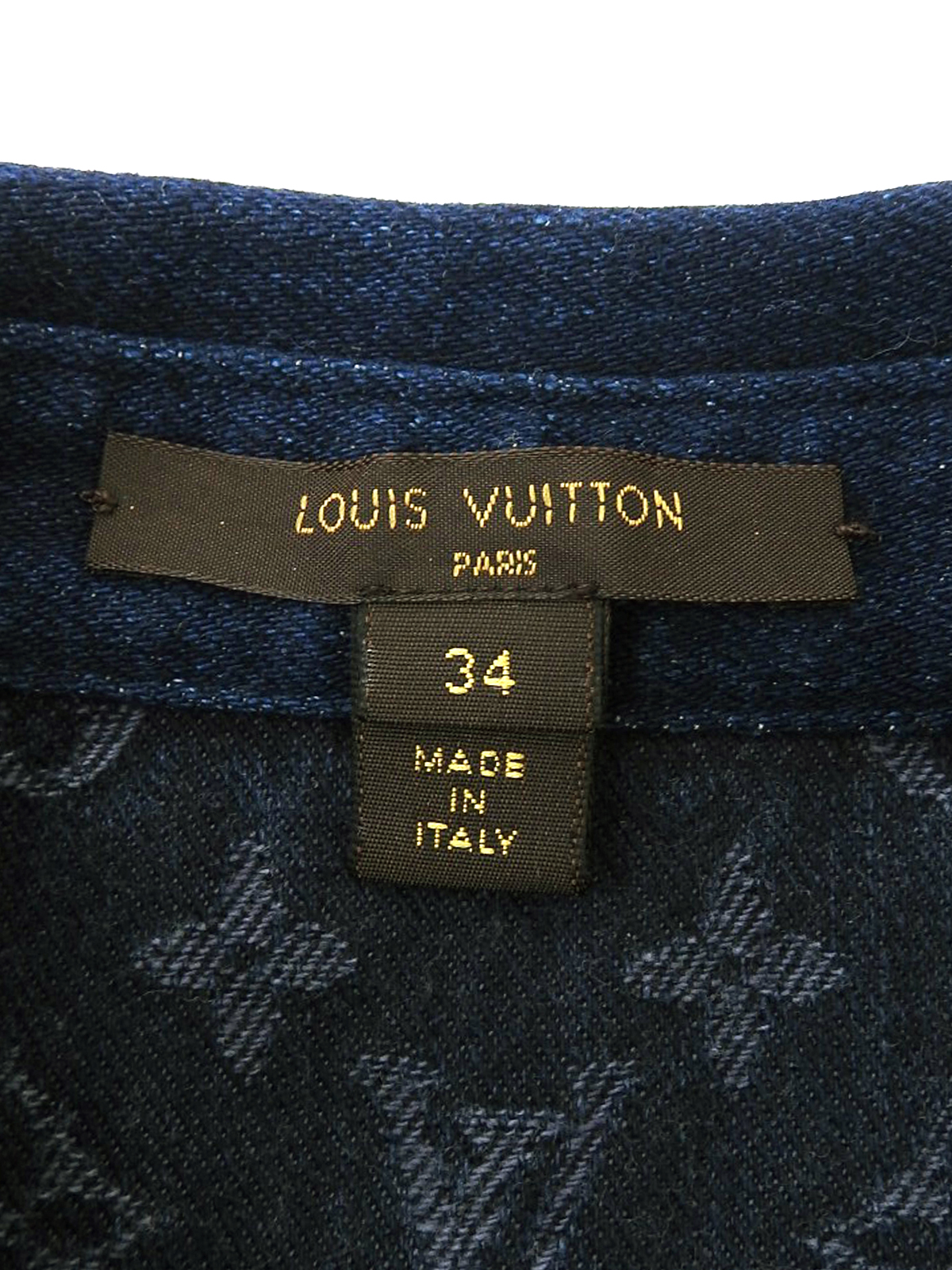 LOUIS VUITTON デニムモノグラムロゴボタンノースリーブ