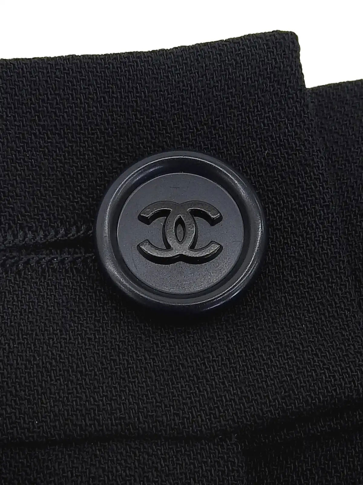 90s フランス製　VINTAGE CHANEL リネンスラックス　40 Vintage Chanel Power Suit Black Wool with Silk Lining Size